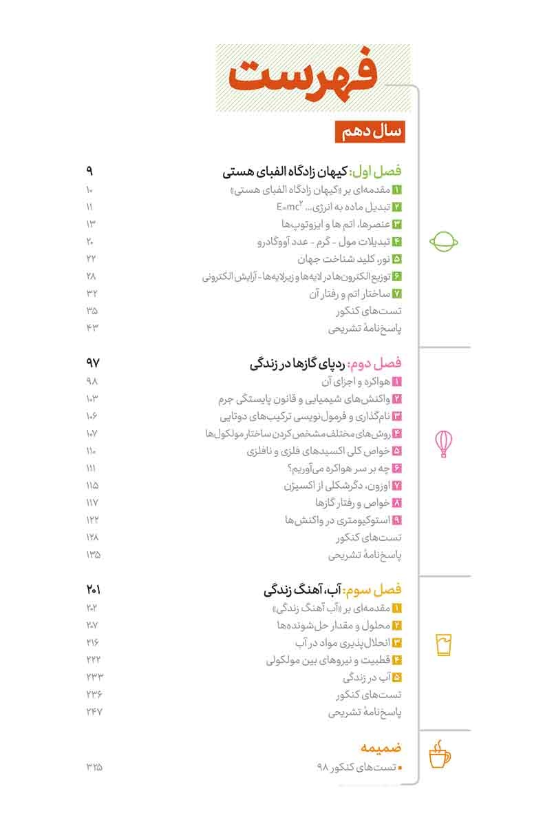 شیمی کنکور پایه دهم، یازدهم، دوازدهم